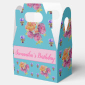 Ballotins Rose rouge Shabby Chic Turquoise Aqua Floral (Ouvert)