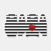 Ballotins Rose rouge sur Black White Stripe Party Favoriser (Déplié)