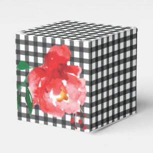 Ballotins Rose sur Gingham Noir et Blanc 2"