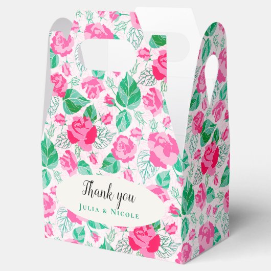 Ballotins Rose Vert Rose Pétales Fleurs Jardin Mariage (Ouvert)