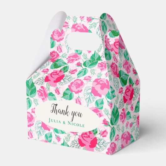 Ballotins Rose Vert Rose Pétales Fleurs Jardin Mariage (Verso)