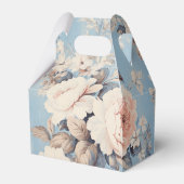 Ballotins Roses blanches sur Arrière - plan bleu rustique (Arrière)