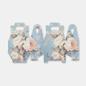 Ballotins Roses blanches sur Arrière - plan bleu rustique (Déplié)