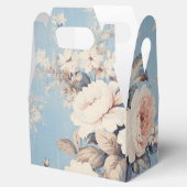 Ballotins Roses blanches sur Arrière - plan bleu rustique (Ouvert)