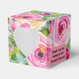 Ballotins Roses d'aquarelle en Parties scintillant Aqua Pers