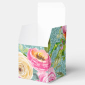 Ballotins Roses d'aquarelle en Parties scintillant Aqua Pers (Ouvert)