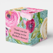 Ballotins Roses d'aquarelle en Parties scintillant Aqua Pers (Arrière)