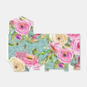 Ballotins Roses d'aquarelle en Parties scintillant Aqua Pers (Déplié)