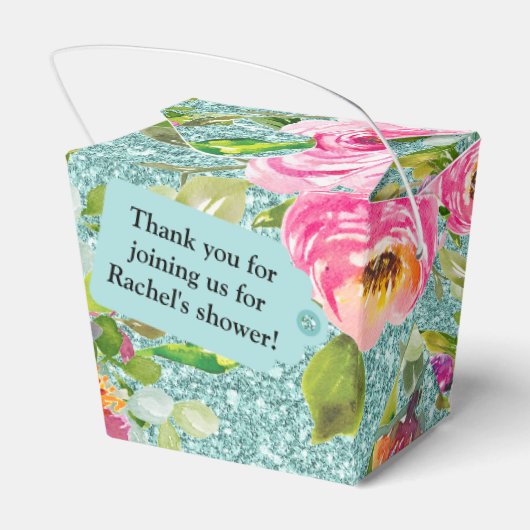 Ballotins Roses d'aquarelle en Parties scintillant Aqua Rose (Arrière)