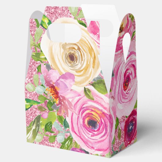 Ballotins Roses d'aquarelle en Parties scintillant rose et c (Ouvert)