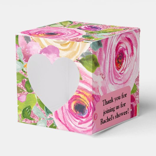 Ballotins Roses d'aquarelle en Parties scintillant rose Pers (Verso)