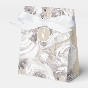 Ballotins Roses d'hiver rustiques blanches kraft shabby chic