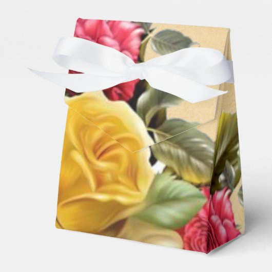 Ballotins Roses Fleurs Rouge et Jaune Vintage (Verso)