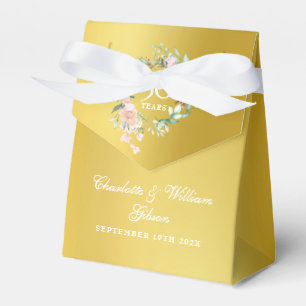 Ballotins Roses Florales 50e Anniversaire de Mariage Doré