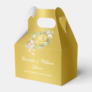 Ballotins Roses Florales Or 50e Anniversaire de Mariage en O