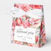 Ballotins Roses roses romantiques et Merci de calligraphie (Verso)