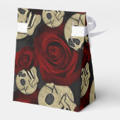 Ballotins Roses Rouges & Crânes Floral Noir Gris Gothique (Arrière)