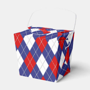 Ballotins Rouge, Blanc, Bleu Jacquard 2 PARTIES FAVOR BOX, s