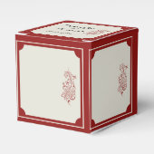 Ballotins Rouge et ivoire Filigree Bordure Mariage Favor Box (Verso)