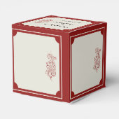 Ballotins Rouge et ivoire Filigree Bordure Mariage Favor Box (Arrière)