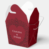 Ballotins Rouge et Noir Coeur Gothique Mariage Favor Box (Ouvert)