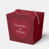 Ballotins Rouge et Noir Coeur Gothique Mariage Favor Box (Arrière)