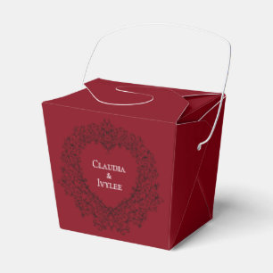Ballotins Rouge et Noir Coeur Gothique Mariage Favor Box