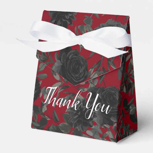 Ballotins Rouge et noir Rose gothique mariage Favor Box (Verso)