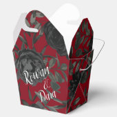 Ballotins Rouge et noir Rose gothique mariage Favor Box (Ouvert)