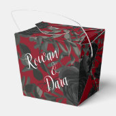 Ballotins Rouge et noir Rose gothique mariage Favor Box (Arrière)