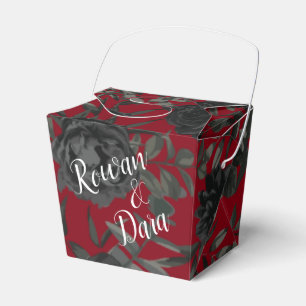 Ballotins Rouge et noir Rose gothique mariage Favor Box