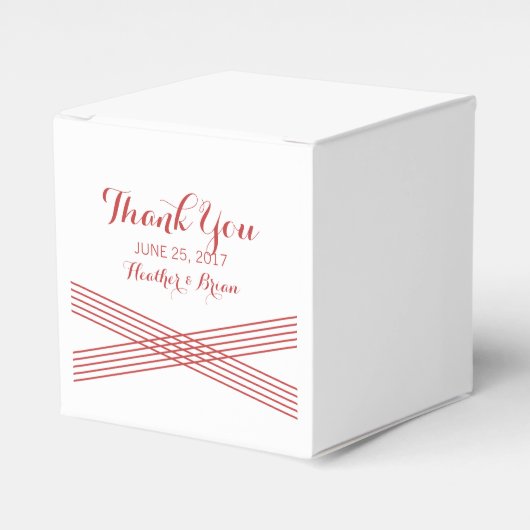 Ballotins Rouge moderne Déco mariage Favour Boxes (Verso)