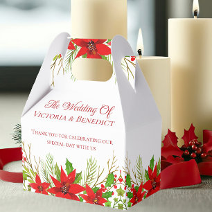 Ballotins Rouge Noël Poinsettia Mariage personnalisé