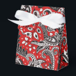 Ballotins Rouge noir et blanc Floral Paisley Bohemian Boho<br><div class="desc">boîtes cadeaux personnalisées</div>