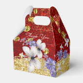 Ballotins Rouge Papillons d'or boîte de mariage Favor (Arrière)