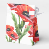 Ballotins Rouge Poppies Mariage Favor Box (Arrière)