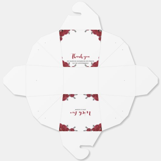 Ballotins Rouge Rose Floral thème Mariage (Déplié)