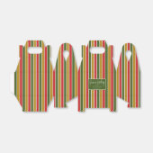 Ballotins Rouge, Vert, Gold Striped Holiday Salutation (Déplié)