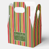 Ballotins Rouge, Vert, Gold Striped Holiday Salutation (Ouvert)