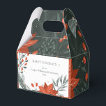 Ballotins Rouge vert Poinsettia Floral Simple Business<br><div class="desc">Souhaitez des vacances heureuses à vos clients et à vos clients avec ce Ballotin moderne poinsettia floral en rouge et vert.</div>