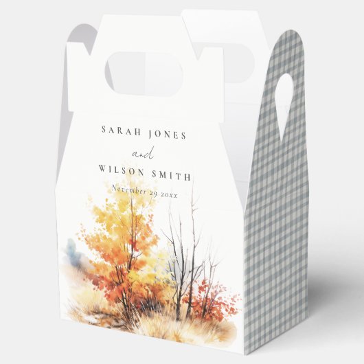 Ballotins Rouille Jaune Automne Automne Paysage Plaid Mariag (Ouvert)