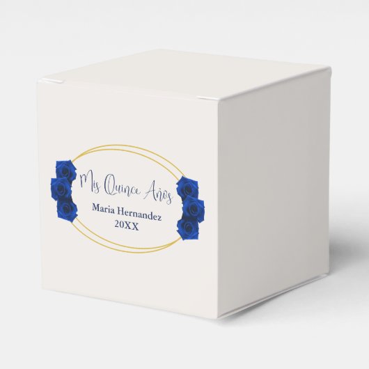 Ballotins Royal Blue et Gold Geometry Quinceañera (Verso)