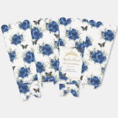 Ballotins Royal Blue Floral or Quinceañera 16 papillons (Déplié)