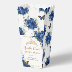 Ballotins Royal Blue Floral or Quinceañera 16 papillons