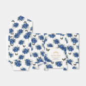 Ballotins Royal Blue Floral or Quinceañera 16 papillons (Déplié)