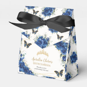 Ballotins Royal Blue Floral or Quinceañera 16 papillons