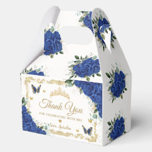 Ballotins Royal Blue Floral Papillons Quinceanera XV Gable