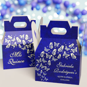Ballotins Royal Blue Gold Butterfly 15 ans Vieux Quinceañera