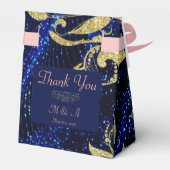 Ballotins Royal Blue Gold Butterfly Mariage Ballotin de tent (Arrière)