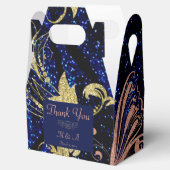 Ballotins Royal Blue Gold Butterfly Wedding Favor Box (Ouvert)